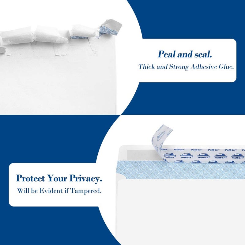 ValBox 500 Count #8 Double Window Envelopes 3 5/8" x 8 11/16" Self Seal Double Window Security Check Envelopes- Security Tint Pattern Designed for Home Office Secure Mailing - Image 3